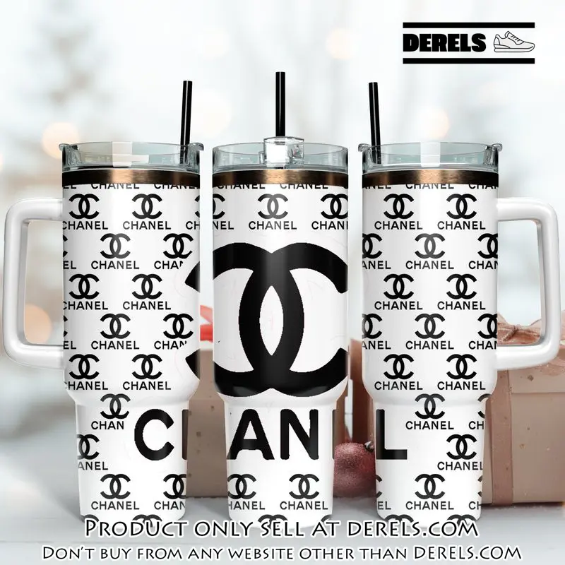 Black chanel logo 40oz stanley tumbler ktb1061 dr3122175